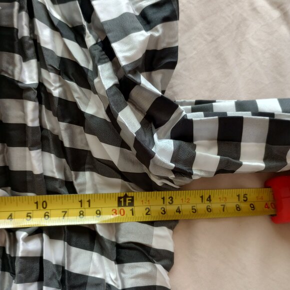 Black & White Gingham Tailored Designer Button Up Blouse Beluva by Firuze USA - Picture 4 of 6